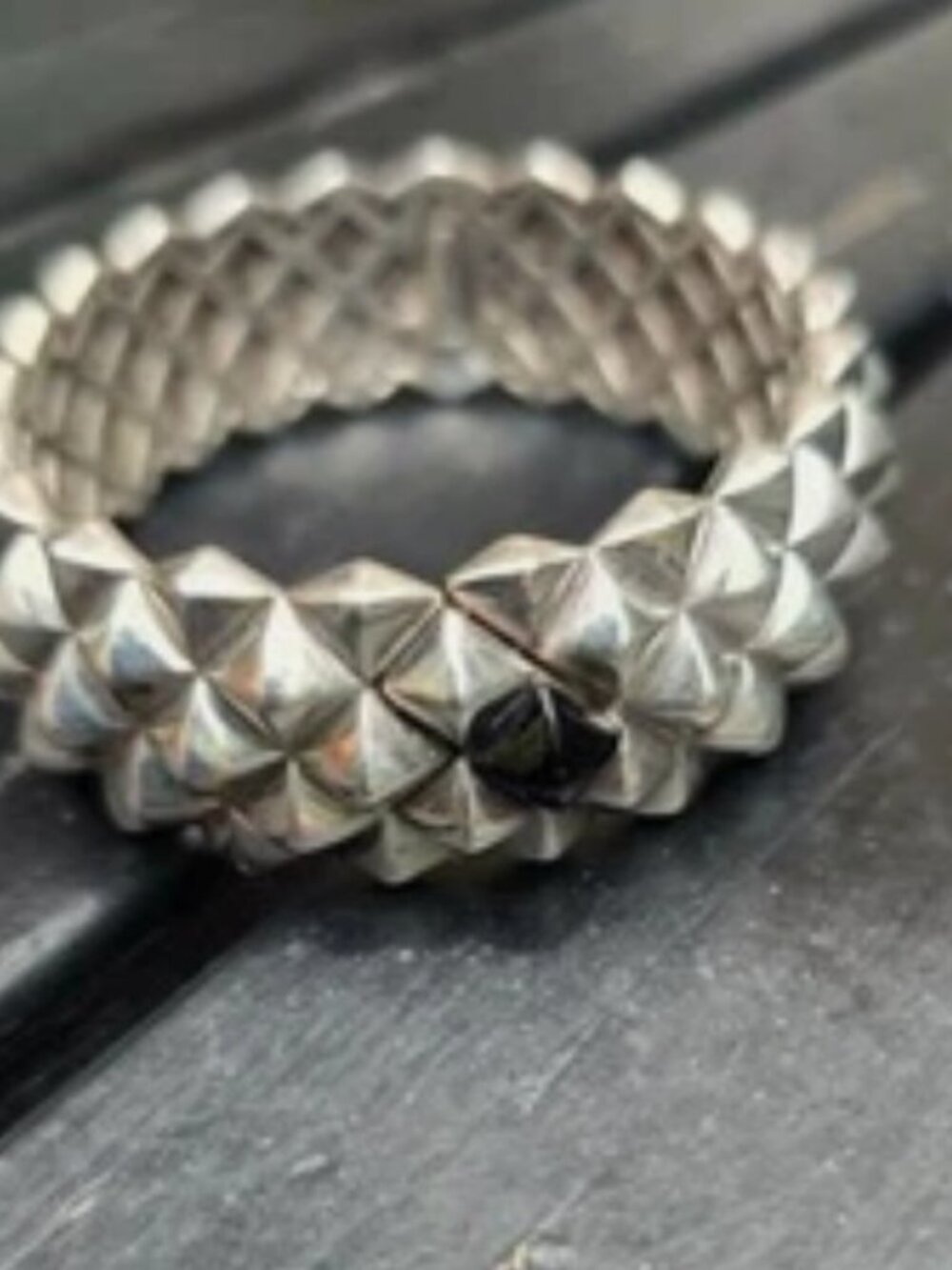 Stephen Webster sterling silver super studded cuff with onyx